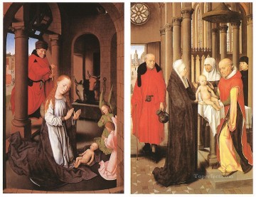  triptych Canvas - Wings of a Triptych 1470 Netherlandish Hans Memling